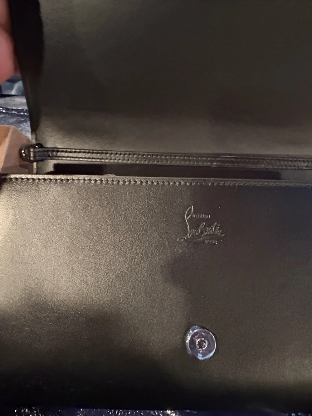 Christian Louboutin Black Spiked Leather Clutch